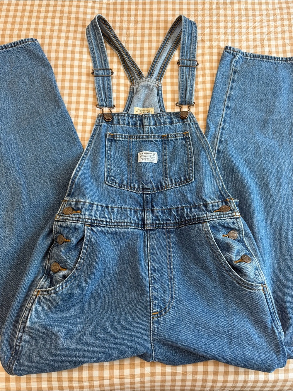 Levi's Medium Blue Denim Overalls with Adjustable Straps